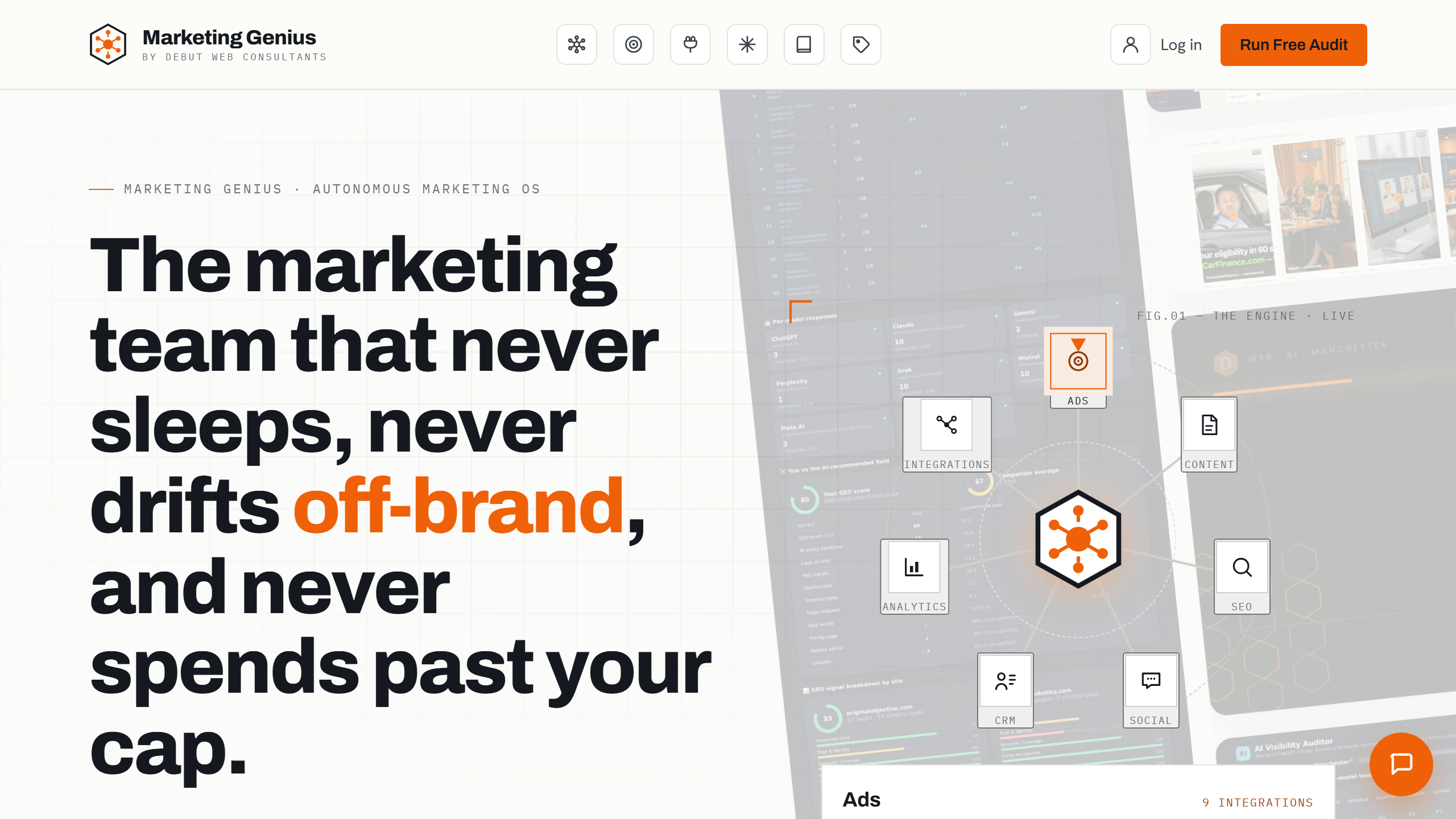 Marketing Genius homepage